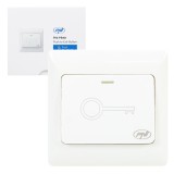 Intrerupator de acces incastrabil PNI PB101, contact iesire NO/COM, max. 36V 3A, alb
