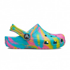 Saboti Crocs Classic Marbled Clog Kids Albastru deschis - Digital Aqua/Multi