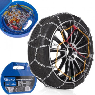 Set lanturi de zapada pentru roti KN80 3.5 / 12 mm, Geko G73872 foto