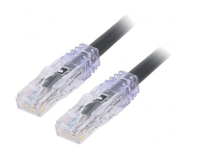 Patch cord UTP negru 1m 10Gig 6a PVC foto