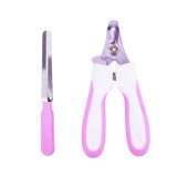 Set Cleste Profesional Taiat unghii animale si pila, Pisici, Caini, 15 cm, Roz