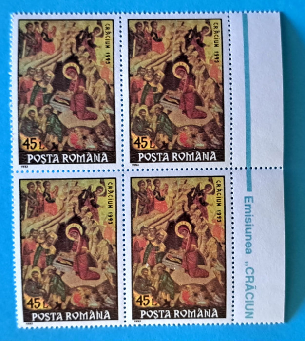 TIMBRE ROMANIA LP.1331/1993 -CRĂCIUN -Bloc de 4 -MNH