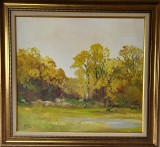 N. Blei - Padure la Hotarele, Ulei pe panza, 45x50 cm, 2006, Pictor roman