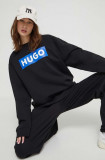 Cumpara ieftin HUGO Blue hanorac de bumbac femei, culoarea negru, cu imprimeu 50515817