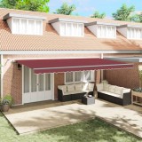 vidaXL Copertina retractabilă automat cu LED-uri, vișiniu, 600x300 cm 3310202