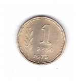 Moneda Argentina 1 peso 1975, stare foarte buna, curata, America Centrala si de Sud, Bronz-Aluminiu