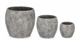 Cumpara ieftin Set 3 ghivece flori fibra sticla gri Meili &Oslash;22,5x21h; &oslash;32x30,5h; &oslash;43,5x41h