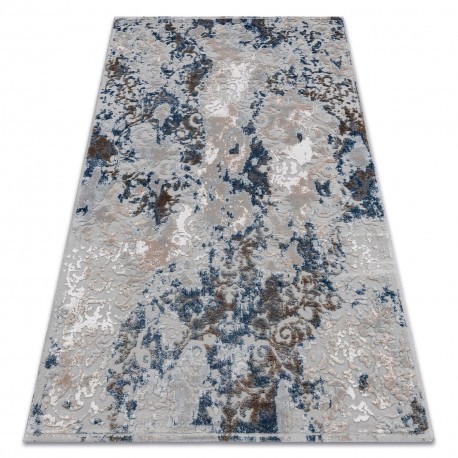 Covor acril VALS 6744 Abstracțiune vintage gri / albastru, 80x300 cm