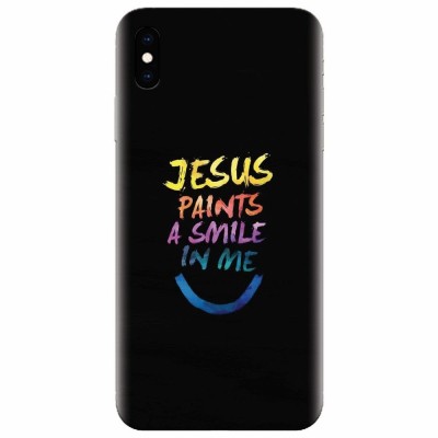 Husa silicon pentru Apple Iphone XS Max, Jesus Paints A Smile In Me foto