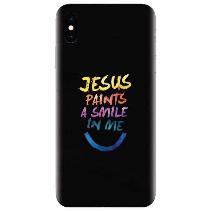 Husa silicon pentru Apple Iphone XS, Jesus Paints A Smile In Me