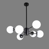 Cumpara ieftin Candelabru vintage, 6 globuri albe x E27, diametru 60CM, negru