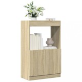 VidaXL Dulap &icirc;nalt, stejar sonoma, 63x33x100 cm, lemn prelucrat
