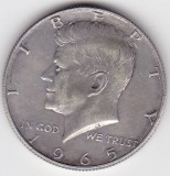SUA USA 1/2 Kennedy Half Dollar dolar 1965, America de Nord, Argint