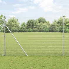 vidaXL &Icirc;ngrădire cu st&acirc;lpi Argintiu 1.5 x 10 m Oțel 3351585