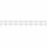 vidaXL Gard de grădină cu v&acirc;rf suliță, negru, 15,3 x 1,5 m, oțel