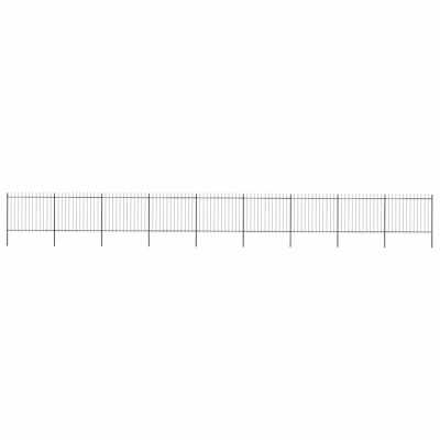 vidaXL Gard de grădină cu v&amp;acirc;rf suliță, negru, 15,3 x 1,5 m, oțel foto