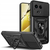 Husa pentru realme 11 5g, slide si snap premium, magnetic ring, negru