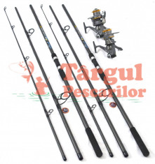 Set 2 Lansete Crap 3,6 m Cu Mulinete KDL50 Long Cast Si Baitrunner foto