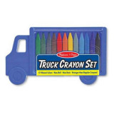 Set 12 creioane colorate triunghiulare Truck, Melissa&amp;Doug