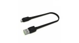 Green Cell GC mat Lightning mat cablu plat de date și &icirc;ncărcare de 25 cm lungime cu funcție de &icirc;ncărcare rapidă suport Apple 2.4A
