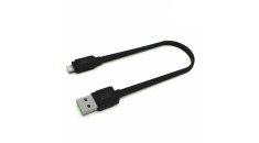 Green Cell GC mat Lightning mat cablu plat de date și &icirc;ncărcare de 25 cm lungime cu funcție de &icirc;ncărcare rapidă suport Apple 2.4A