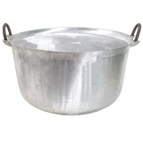 Ceaun tuci aluminiu alimentar 70L cu fund rotund si manere