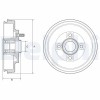 Tambur frana Mitsubishi Mirage / Space Star 6 Liftback (A0 A) 01.12-, Spate, 1.0 (A05A), 1.0 Bifuel, 1.2, 1.2 (A03A), 1.2 LPG (A03A), DELPHI