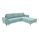 Cumpara ieftin Canapea extensibila 3 locuri, Pako World, Textil, Albastru, 286x204x93 cm