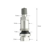 Valva roata tubeless argintie 54 mm compatibila cu senzor TPMS-01
