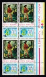 ROMANIA 1973 LP 834 ZIUA MARCII POSTALE ROMANESTI - SURUGIU BLOC DE 4 TIMBRE MNH, Nestampilat