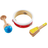 Set De Percutie Junior cu tamburina, maraca si clapeta, 12 luni+, Hape E0615