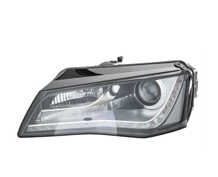 Far AUDI A8 (D4/4F), 12.2009-11.2013, HELLA, fata, partea stanga, cu lumina dinamica pentru viraje; cu lumina pentru viraje statica;tip bec D3S+H7+LE