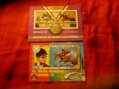 2 Blocuri Guineea Ecuatorial 1972 Olimpiada Munchen, stampilate