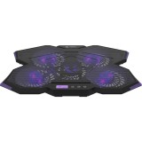 Cooler pentru laptop Aqirys Spider, pana la 17&quot;, Iluminat, Negru