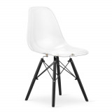 Scaun stil scandinav, Artool, Osaka, policarbonat, lemn, transparent si negru, 46x51.5x81 cm