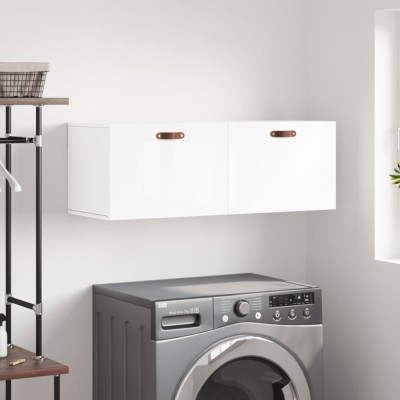 vidaXL Dulap de perete, alb extralucios, 100x36,5x35 cm lemn prelucrat 830110 foto