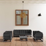 Gossi set mobilier de gradina cu perne, 8 piese, lemn masiv de pin