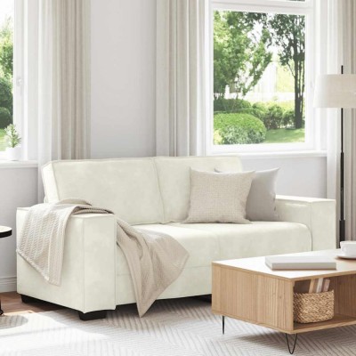 vidaXL Canapea cu 2 locuri, crem, 140 cm, catifea 4105028 foto
