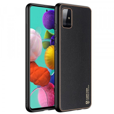 Husa telefon Dux Ducis Samsung Galaxy A51 TPU din piele ecologica Neagra foto