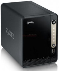 NAS ZyXEL NAS326, 2 Bay-uri, Gigabit, 1300 MHz, 512MB DDR3 (Negru) foto