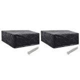 Cumpara ieftin Huse mobilier gradina, 2 buc., 260 x 260 x 90 cm, 10 ocheti