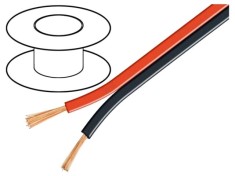 Cablu difuzor 2x4mm2 litat CCA negru-roșu Goobay