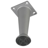 Picior mobila, universal, metalic, reglabil, crom satinat, rotund, 80 mm
