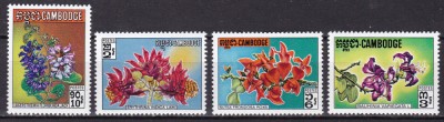 Cambodgia 1971 flori MI 302-305 MNH foto