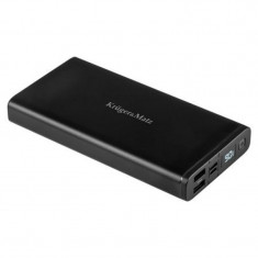 Power bank Li-Pol Kruger &amp;amp;amp; Matz, 20000 mAh, material ABS, ecran LCD, Negru foto