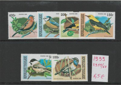 Togo 1999 Mi 2955/60 - Fauna, pasari foto