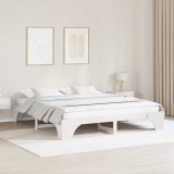 Cadru de pat alb 180x200 cm din lemn masiv de pin