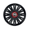 Set 4 capace roti Negre Cu Inel Rosu Active R15 Compatibil Cu Nissan, Autohelix MSA