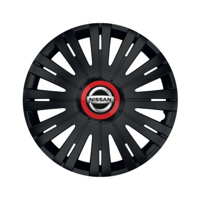 Set 4 capace roti Negre Cu Inel Rosu Active R15 Compatibil Cu Nissan foto