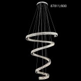 Candelabru LED spirala din cristal si otel CC87811/800CH, 80 cm, dimabil, lumina rece/neutra/calda, argintiu